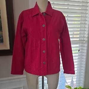 Chico's Bright Fuchsia Embroidered Top